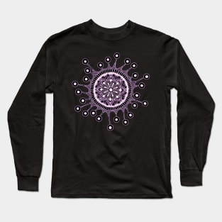 Virus Mandala (inverted pink) Long Sleeve T-Shirt